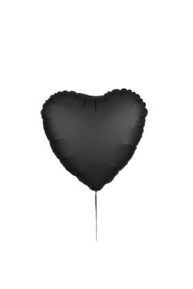 Standard Satin Luxe Onyx Folienballon Herz, S15, verpackt, 43cm