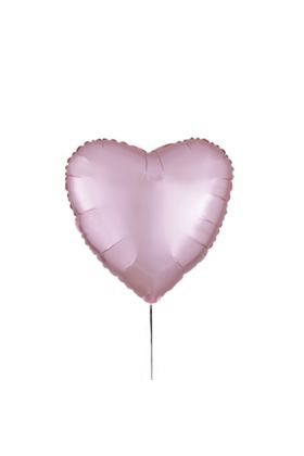 Ballon in Herzform in der Farbe Pastell-Pink Satin