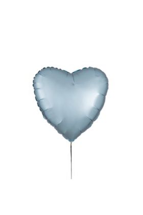 Ballon in Herzform in der Farbe Pastell-Blau Satin