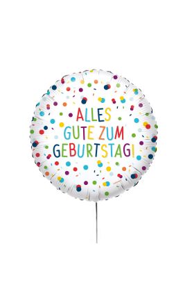 Standard EU Confetti Birthday Alles Gute Folienballon rund S40 verpackt