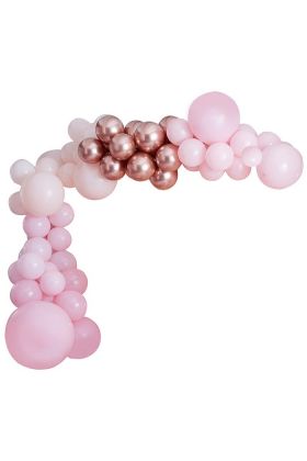 Ballon Girlande DIY in pink und rosé gold