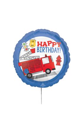 Folienballon 'Happy Birthday' Feuerwehr 