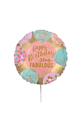 Folienballon 'Happy Birthday Stay Fabulous' 