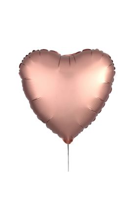Ballon in Herzform in der Farbe Kupfer Rosé Satin 