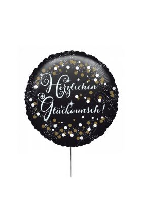 Folienballon 'Herzlichen Glückwunsch' Sparkling Birthday 