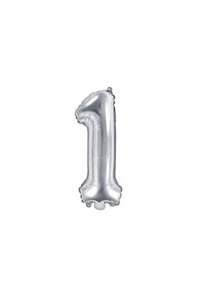 Folienballon Kleine Zahl 1 in Silber
