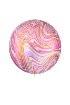 Orbz Ballon mit Marmor-Effekt in Rosa 