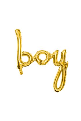 Foil balloon Boy, gold, 63.5x74cm