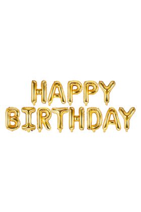 Folienballon-Girlande 'Happy Birthday' in gold