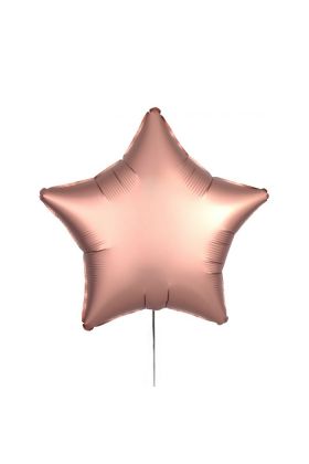 Folienballon in Sternform Farbe Kupfer rosé Satin in der Größe 43 cm