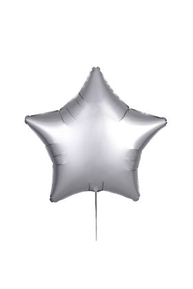 Standard Satin Luxe Platinum Folienballon Stern, S15, verpackt, 43cm