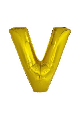 Folienballon Großer Buchstabe V in Gold   