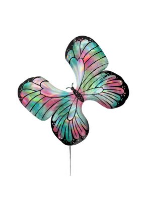Holographic SuperShape Iridescent Teal&Pink Butterfly Folienballon P40 verpackt 76cmx66cm