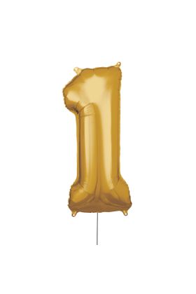 Folienballon Große Zahl 1 in Gold 