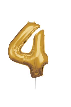 Folienballon Große Zahl 4 in Gold
