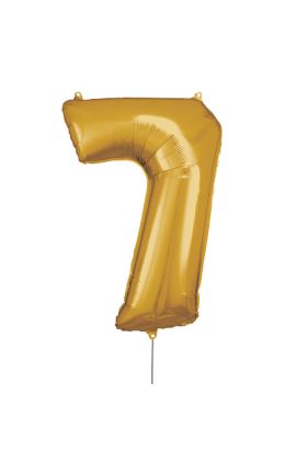Folienballon Große Zahl 7 in Gold