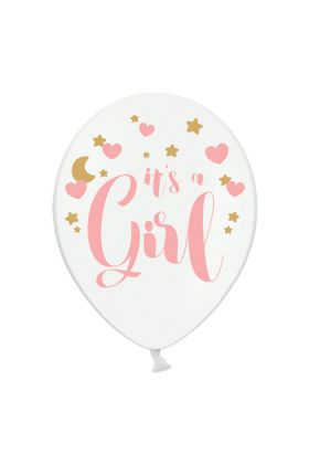 Ballons 30cm, It's a Girl, Pastel Pure White