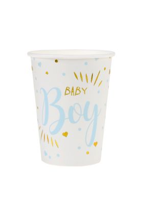 Baby shower cup 6 Blue 7.8 x 9.7 cm / 27cl