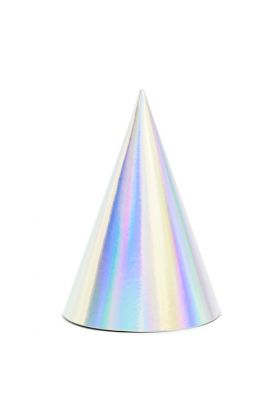 Party hats, iridescent, 16cm (1 pkt / 6 pc.)