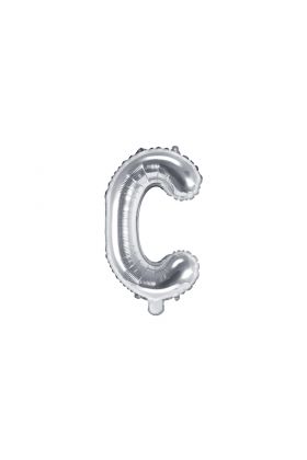 Foil Balloon Letter "C", 35cm, silver