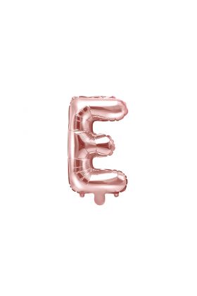 Foil Balloon Letter "E", 35cm, rose gold