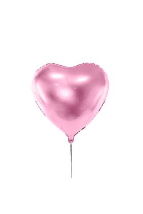Ballon in Herzform in der Farbe Rosa Metallic