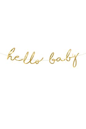 Girlande 'Hello Baby' in gold metallisch