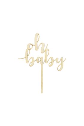 Cake Topper 'Oh Baby' aus Holz