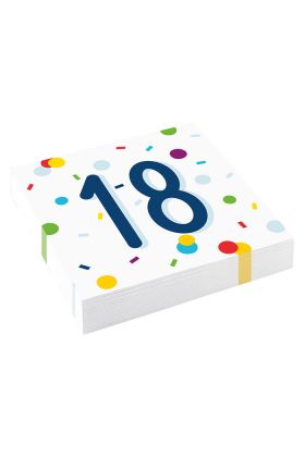 20 Servietten Confetti Birthday 18 33 x 33 cm