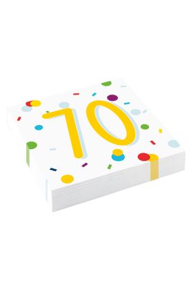 20 Servietten Confetti Birthday 70 33 x 33 cm