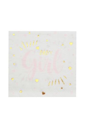 Baby shower napkin 5 Pink 16.5 x 16.5 cm