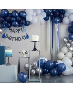 Ballongirlande_Blau_Silber_01