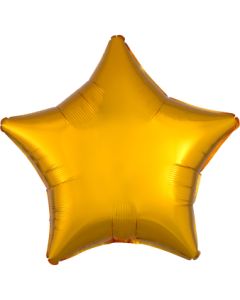Standard "Gold Metallic" Folienballon Stern, S15, verpackt, 48cm
