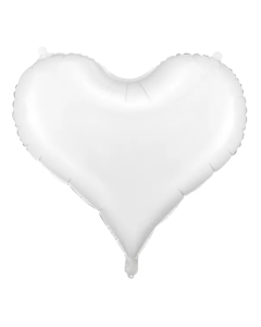Folienballon Herz Weiß 75 x 64,5 cm