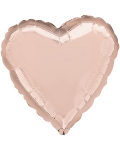 Standard Metallic Roségold Folienballon Herz C16 lose 43 cm