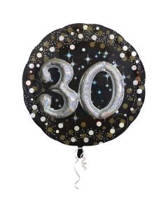 XXL Ballon mit der Zahl 30 und 3D-Effekt