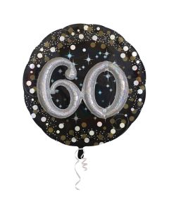 XXL Ballon mit der Zahl 60 in 3D-Effekt