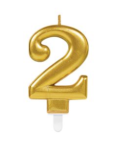 Goldene Kerze in der Zahl 2