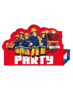 8 Einladungskarten mit 'Feuerwehrmann Sam' Motiv