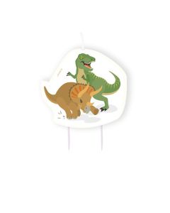 Kuchenkerze mit Dinosaurier Motiv