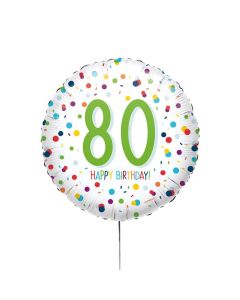Folienballon 80.Geburtstag Konfetti