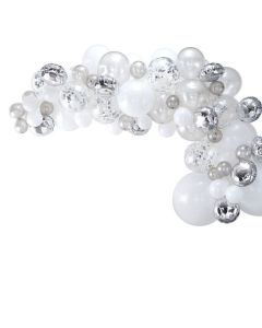 Ballon Girlande DIY in silber