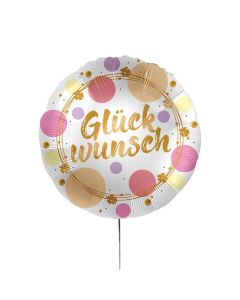 Folienballon - Glückwunsch pastell Punkte