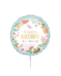 Folienballon 'Happy Birthday' Boho
