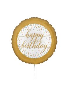 Folienballon 'Happy Birthday' Pastell-Konfetti