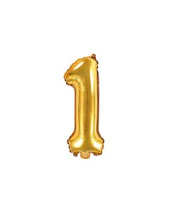 Folienballon Kleine Zahl 1 in Gold