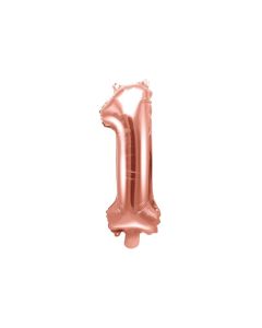 Folienballon Kleine Zahl 1 in Rosé Gold