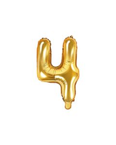 Folienballon Kleine Zahl 4 in Gold
