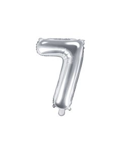 Folienballon Kleine Zahl 7 in Silber