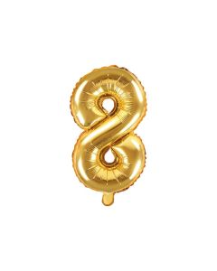 Folienballon Kleine Zahl 8 in Gold